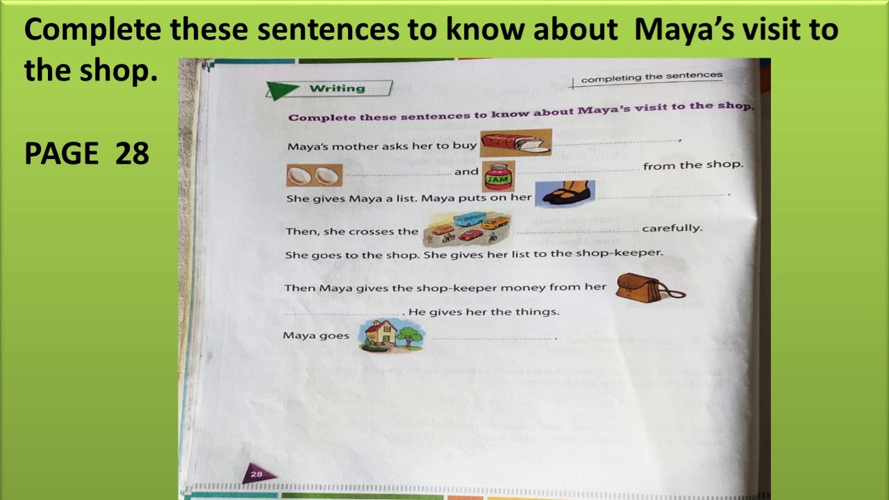 TEXT BK PG28 WORKSHEET 1 SHOPPING  CH 4 CL1