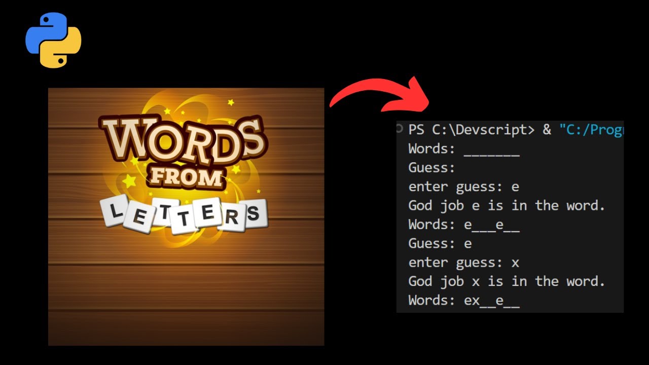 guessing word game in python