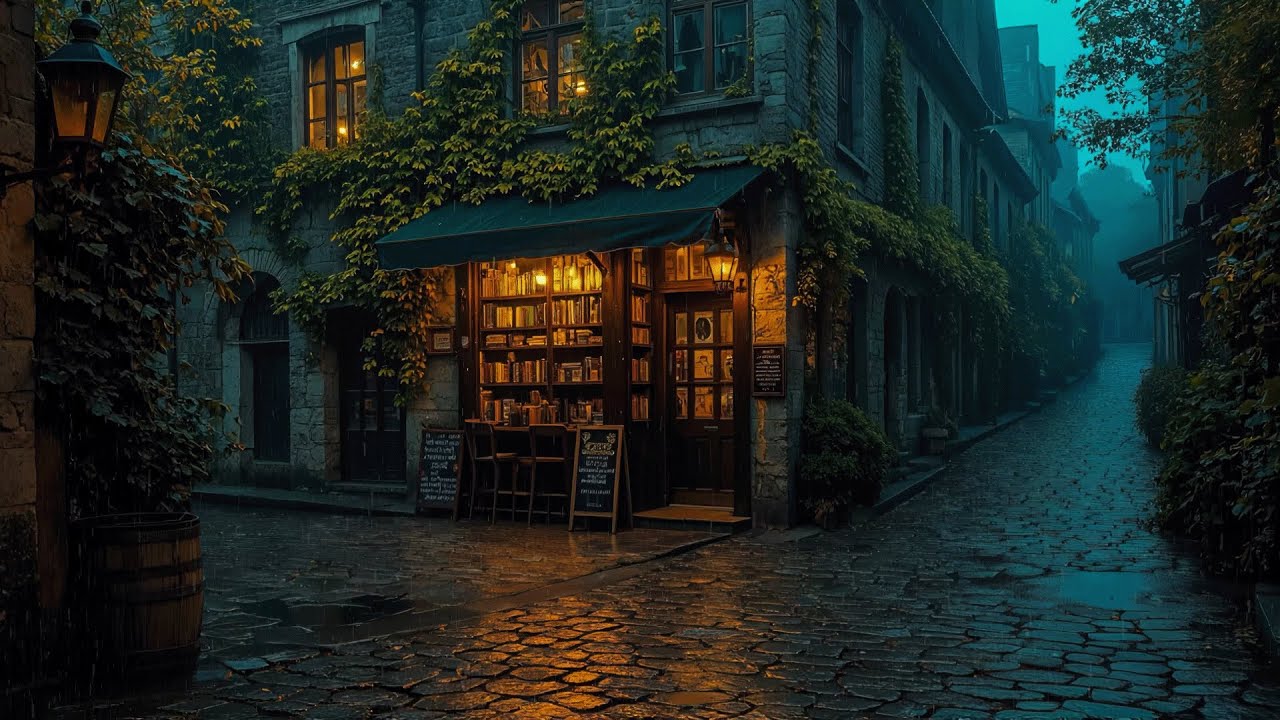 A Rainy Night at the Old Bookshop | Dark Academia Ambience for Reading & Quiet Focus