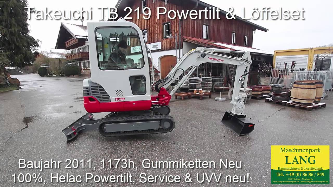 Takeuchi TB 219 Powertilt DEMO @ Lang Machinery