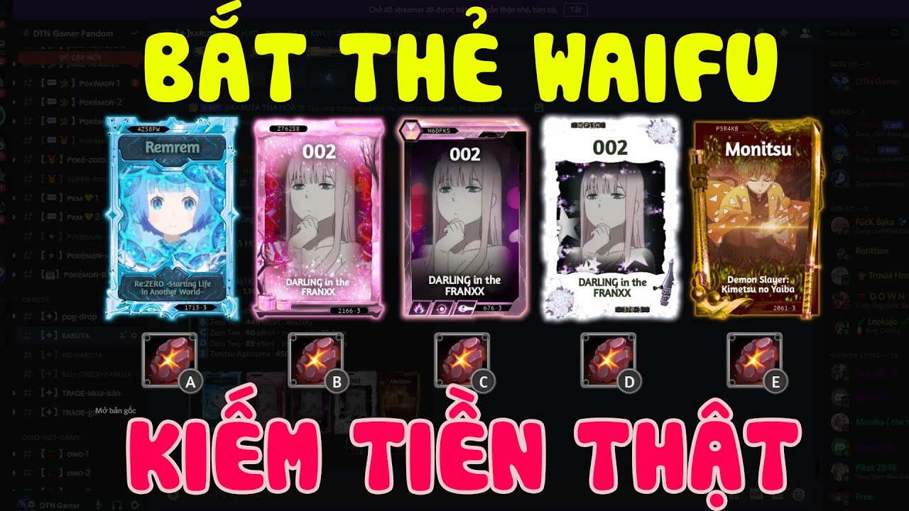Cách Chơi KARUTA Discord : Game Bắt Thẻ WAIFU Siêu Hót Kiếm Được Tiền Luôn