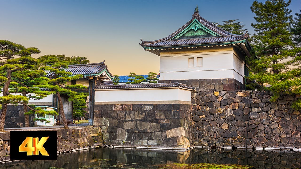 【4K】Run With Me Outdoors - (Tokyo Imperial Palace, Japan) Traditional Japanese Music