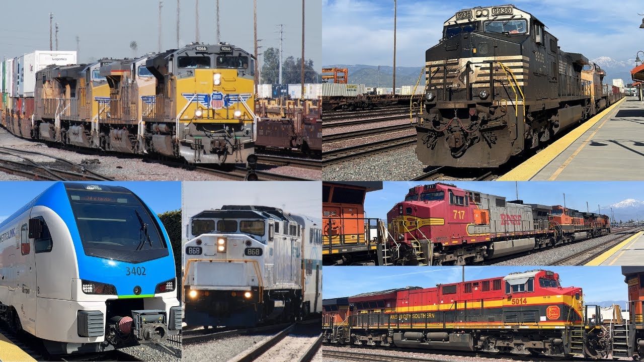 35+TRAINS! Railfanning San Bernardino FT NS Lead, SCAX 868, KCS, KCSM, GECX & More! 4/7/2023
