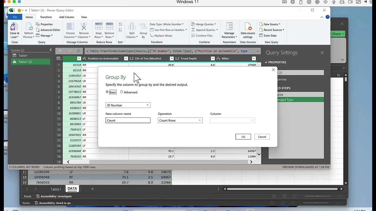 Identify Duplicate Rows in Power Querry