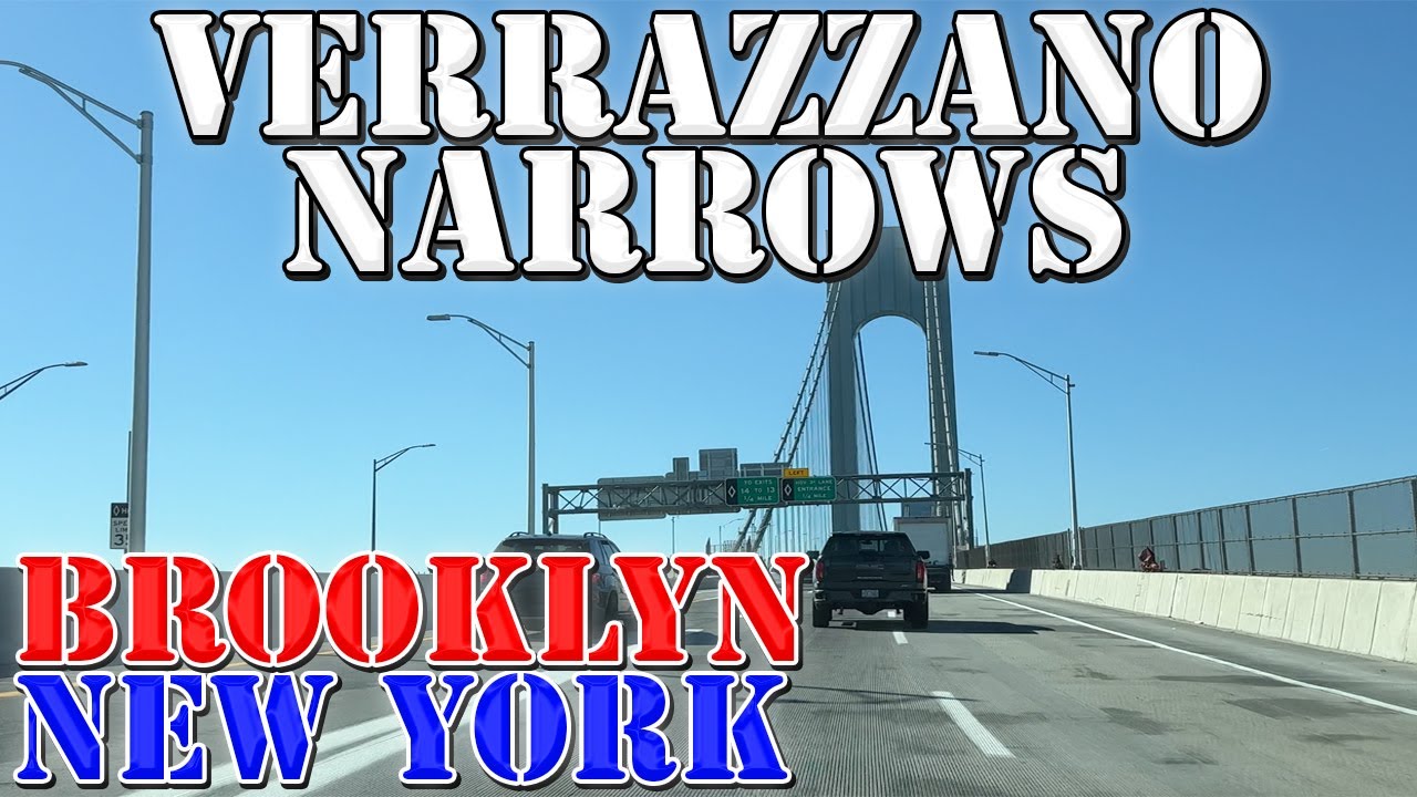 Verazzano Narrows Bridge - Brooklyn to Staten Island - New York - 4K Infrastructure Drive
