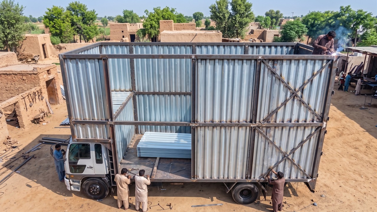 Pakistani Workshop Technique for MAKING A NEW TRUCK BOX by Hand - @RandomExpertise-o3o