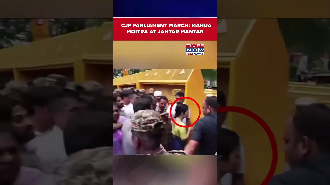 CJP 'Chalo Sansad' Parliament March: TMC MP Mahua Moitra At CJP Protest | Sonam Wangchuk #shorts
