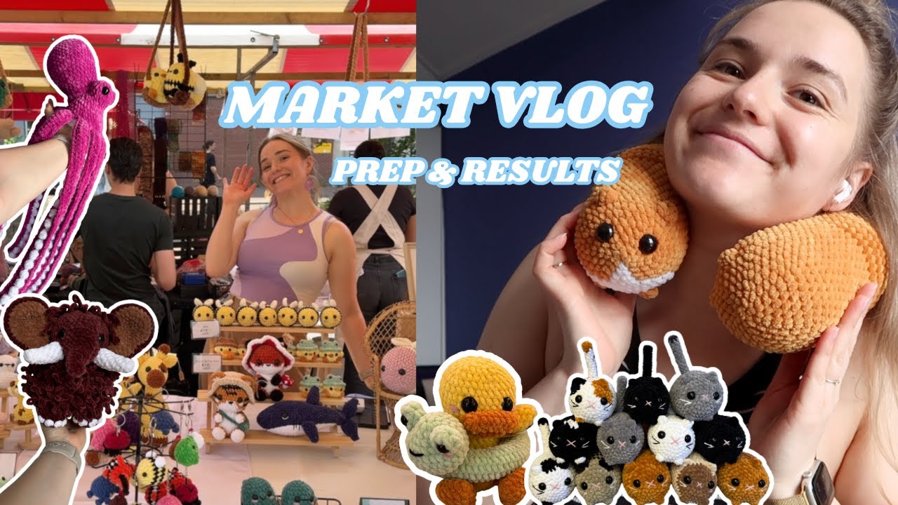 Crochet Market Vlog 🐙 - Selling my BIGGEST item! - €€ Results & Prep