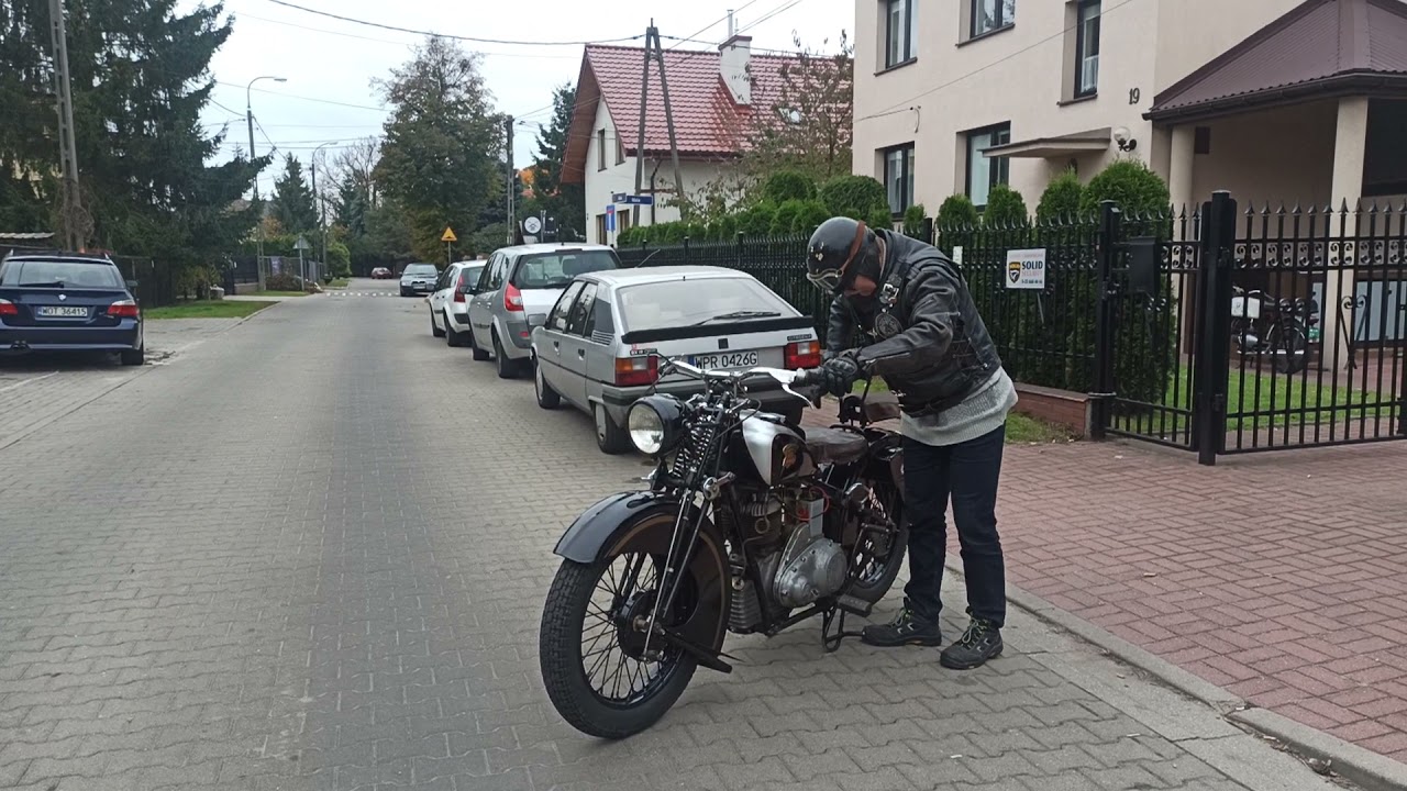 Odpalanie Motocykla Ardie RBU 503 z 1933 roku .