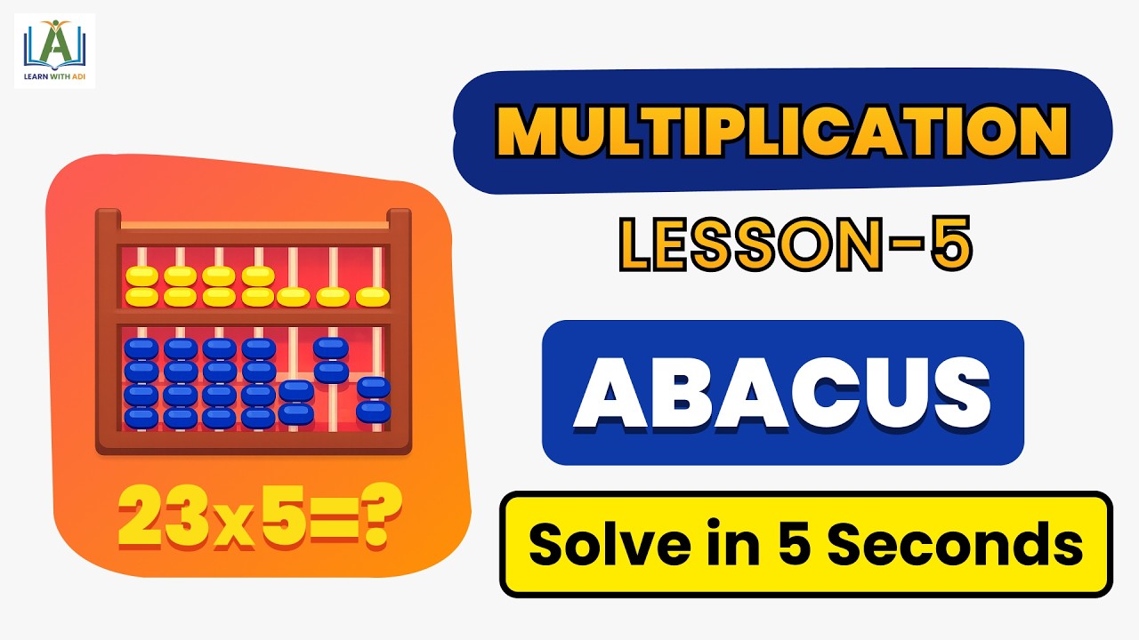 Fast 2 & 3 Digit Multiplication on Abacus | Abacus Multiplication lesson 5 | Abacus Math Tricks
