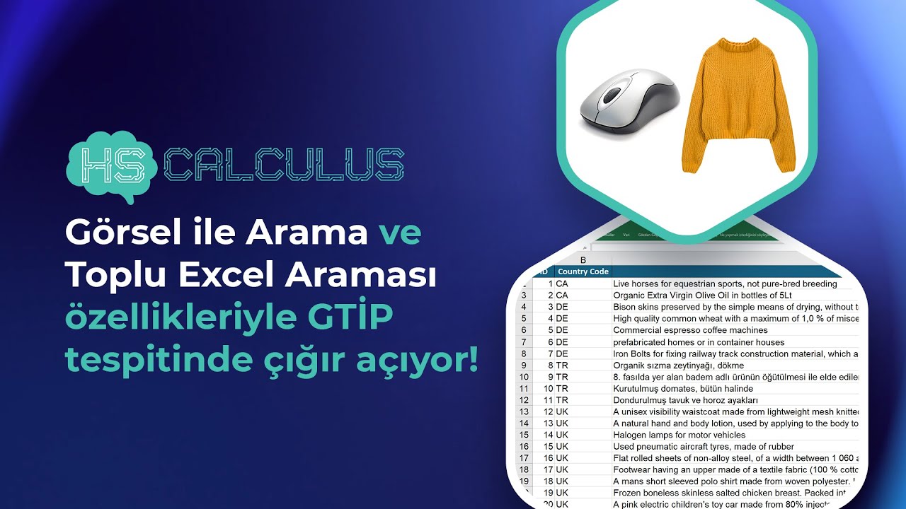 HSCalculusAI, g&ouml;rsel ile arama ve toplu excel araması &ouml;zellikleriyle GTİP tespitinde &ccedil;ığır a&ccedil;ıyor!