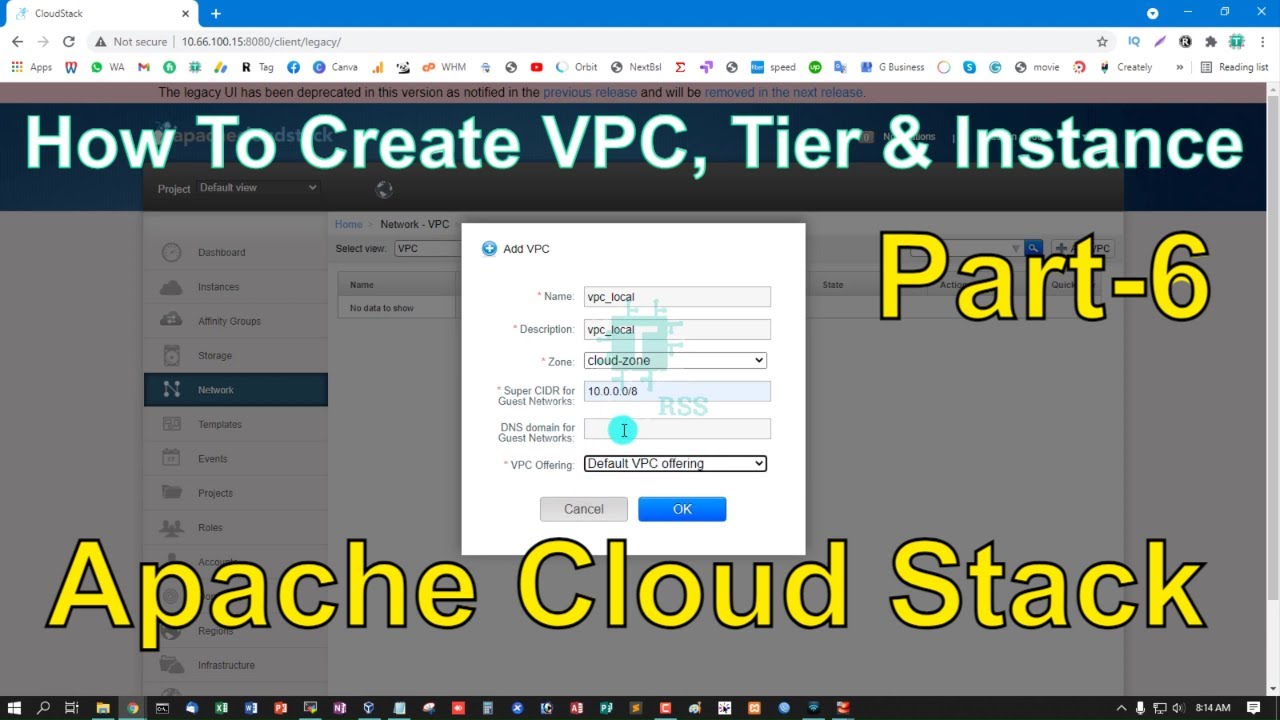 How To Create VPC, Tier and Instance Apache Cloud Stack Part-6