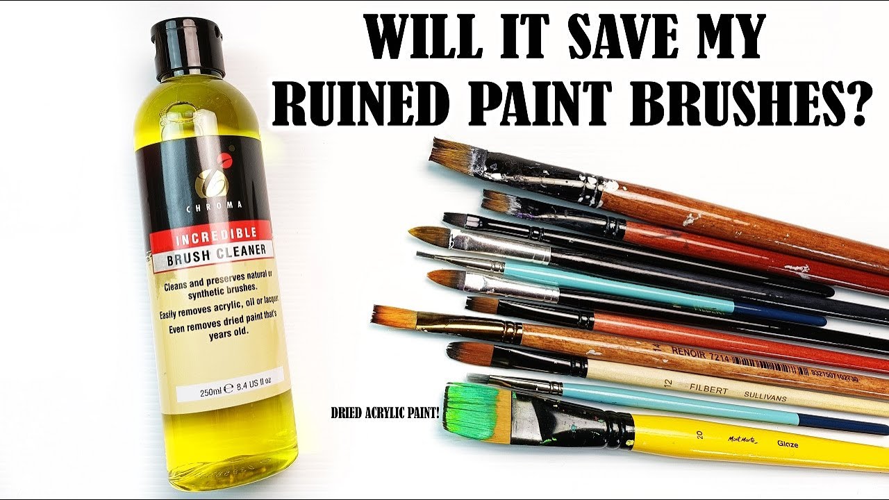 Chroma Incredible Brush Cleaner - Will it Clean my Nastiest, Crustiest Acrylic Paint Brushes?