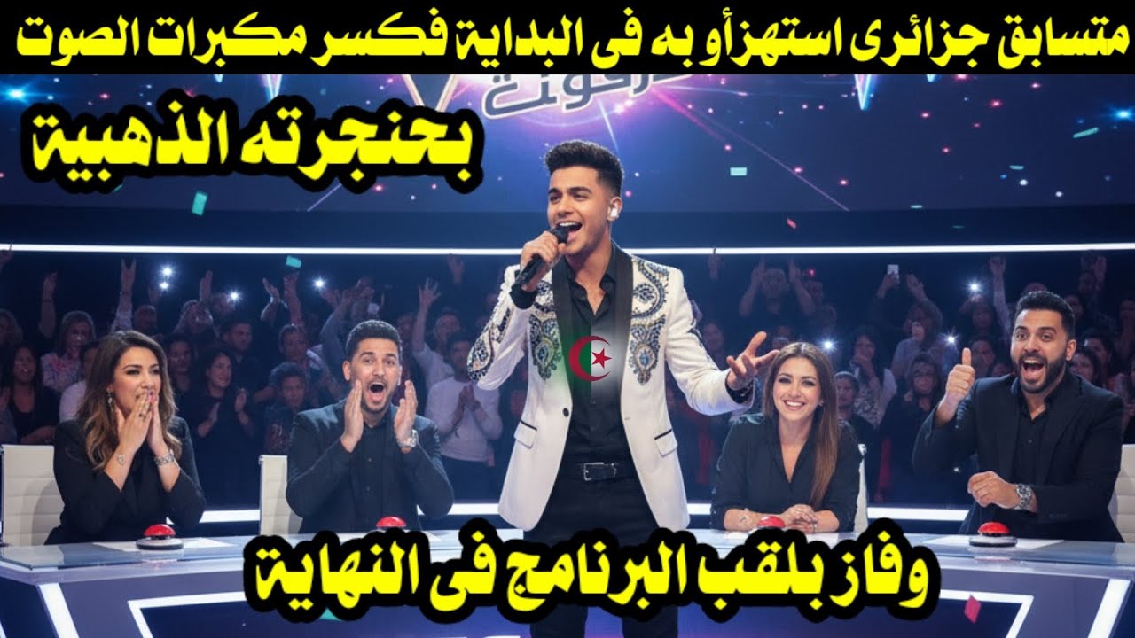 متسابق جزائرى استهزأو به فى البداية فكسر مكبرات الصوت بحنجرته الذهبية وفاز بلقب البرنامج بالنهاية 