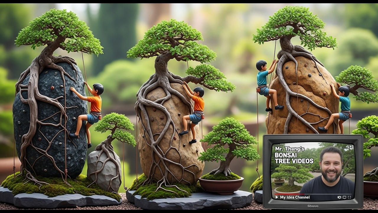 Toàn Cảnh Thắng Giò Làm Bonsai Bám Đá Thành Công . Cây Hoa GIấy , Cây Sung Mini , Sanh Nam Điền