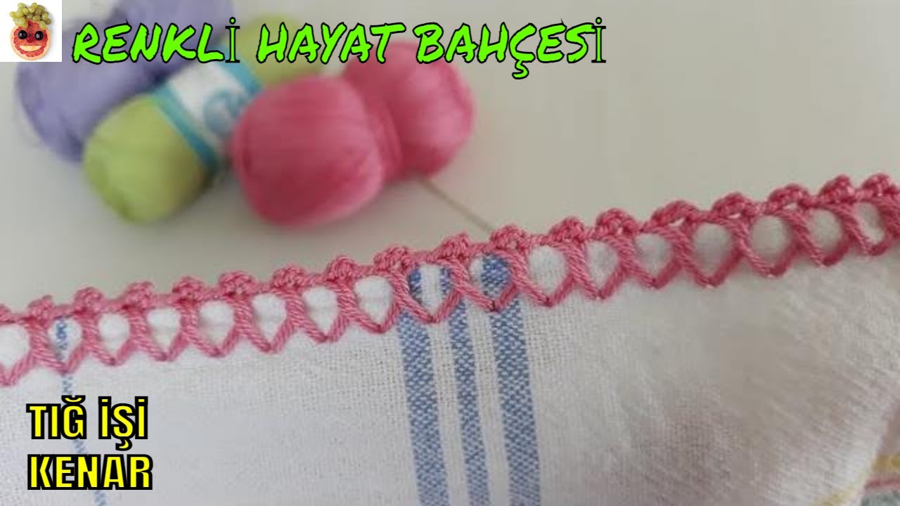 Tığ İşi Peçete Kenar Örneği / Anlatımlı Yapılışı -  Örgü Dantel Oya El İşi