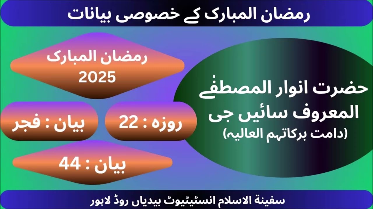Talimi Bayan44|Roza22|2025|Hazrar Anwar UL Mustafa|Ramazan Session|23March2025