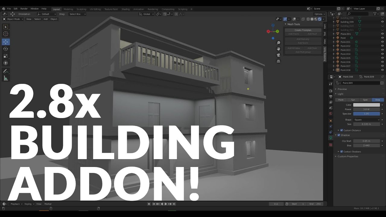 Blender 2.8x -  Building Addon! -Fast, Awesome & Free 🥰
