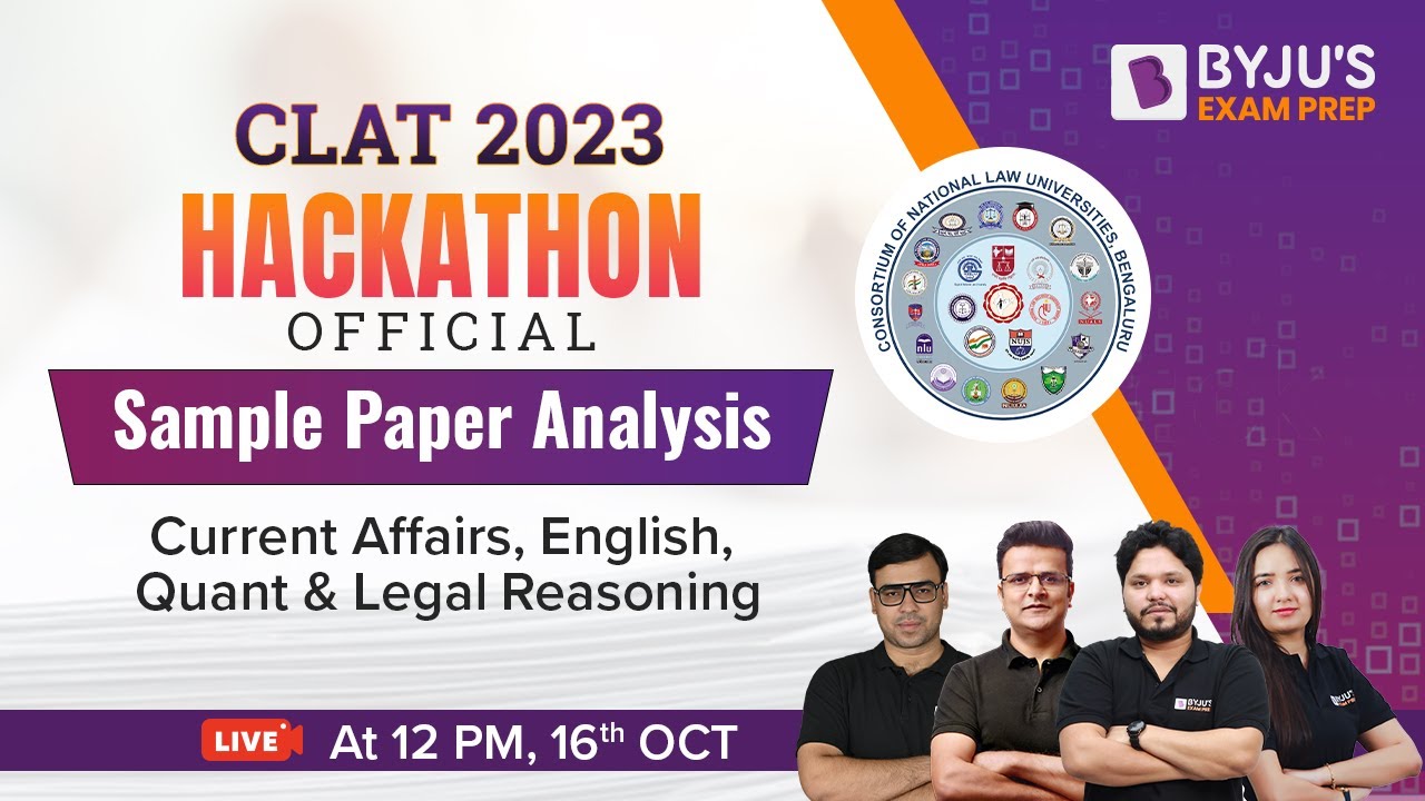 CLAT 2023 Sample Paper | CLAT Sample Paper Analysis with Solutions | CLAT Exam 2023 Hackathon