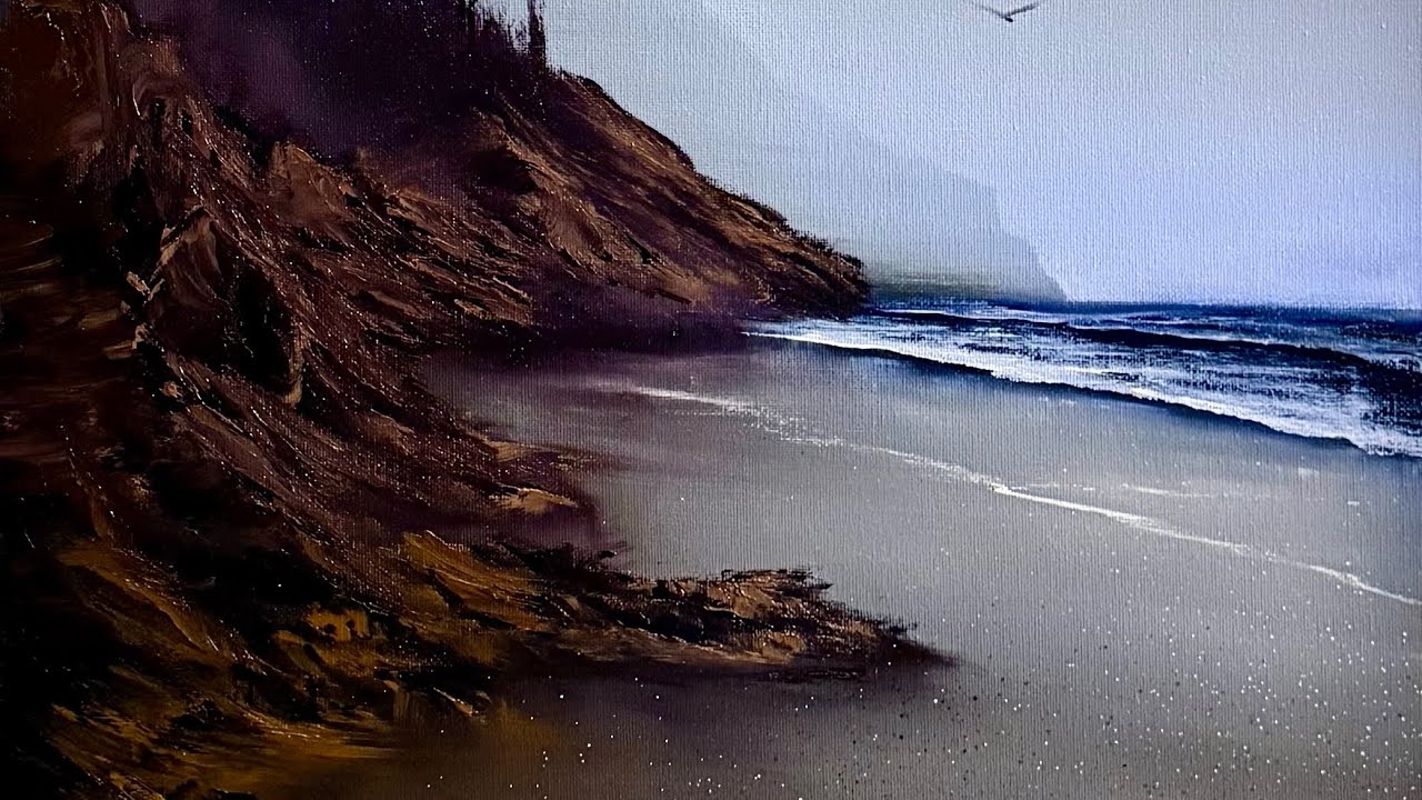S8 Ep20 FNF - Oregon Coast Seascape Tutorial #paintwithjosh #PaintingTutorial #Seascape #BobRoss