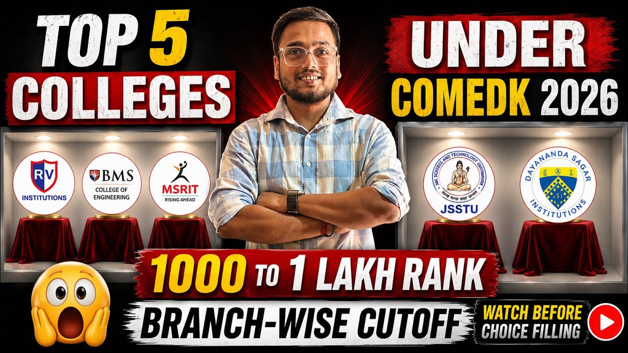 COMEDK Top 5 Engineering Colleges 🔥 | COMEDK Rank vs College | COMEDK Cutoff 2026 | COMEDK