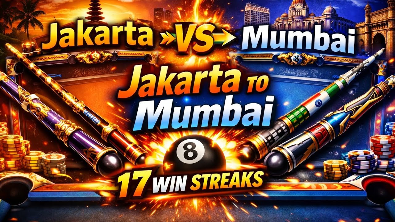 50K to 15M coins | Jakarta to Mumbai 8ball Pool | 17 win streaks 