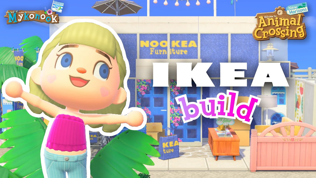 tom nook owns an IKEA now! 🤭💙🛍️ | citycore fake building and custom design | animal crossing inspo