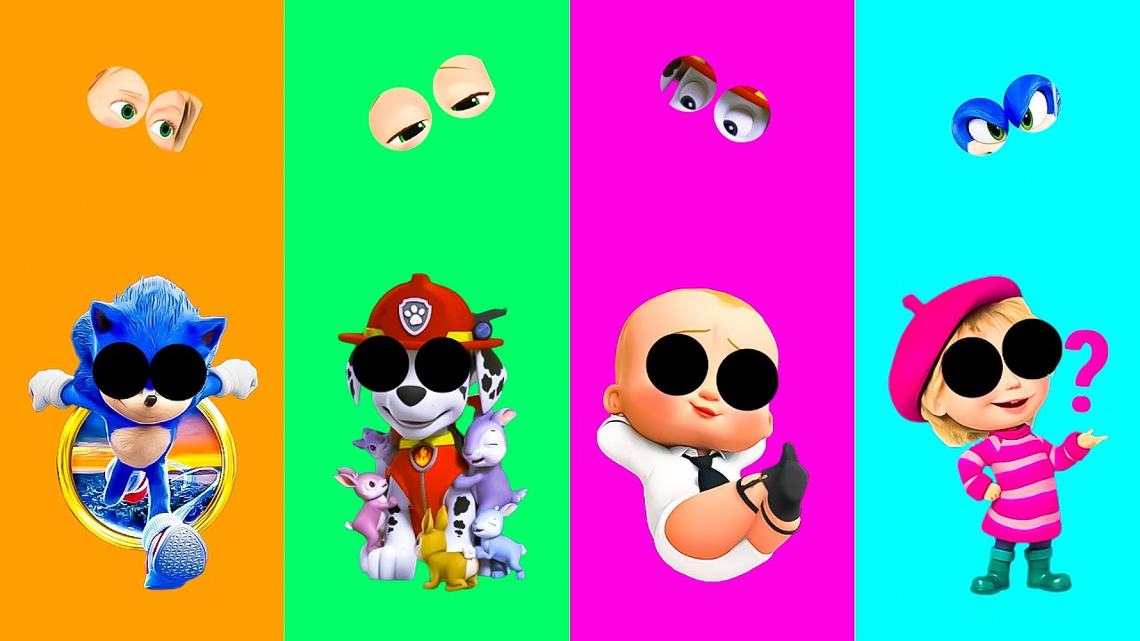 Wrong eyes👀 Paw Patrol and Sonic and Babby Boss and Masha - DAME TU COSITA Funny Puzzle Wrong Heads