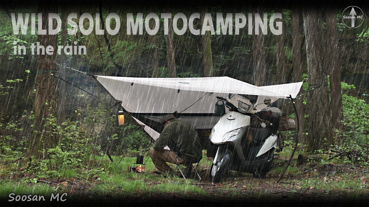 [MotoCamp] Rainy Motorcycle camping: 1000km Scooter Adventure Through Japan's Late Spring