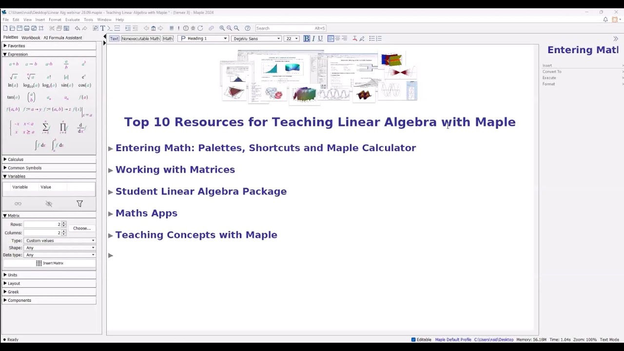 Top 10 Resources for Teaching Linear Algebra with Maple