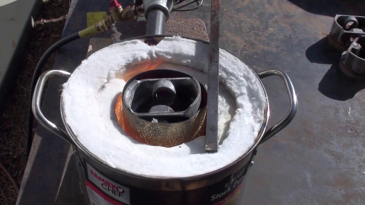 Easy home built foundry, making aluminum ingots from pistons