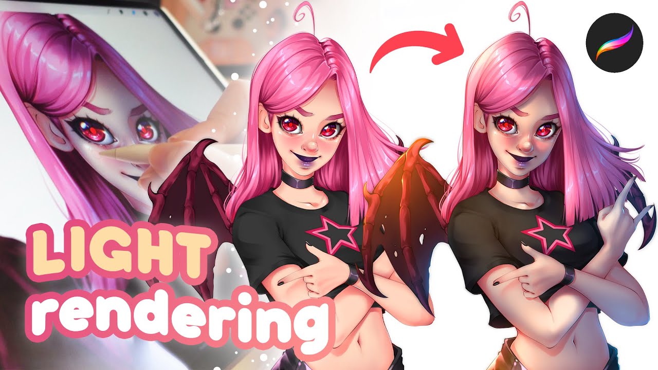 2 LAYERS RENDERING | Step By Step Procreate Tutorial, Beginner Friendly ✨