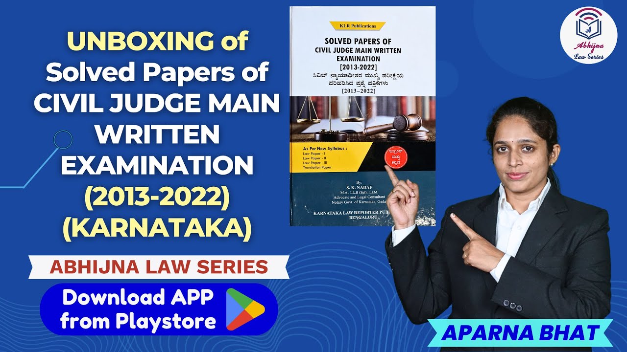 UNBOXING of Solved Papers of CIVIL JUDGE MAIN WRITTEN EXAMINATION (2013-2022) l Aparna Bhat l
