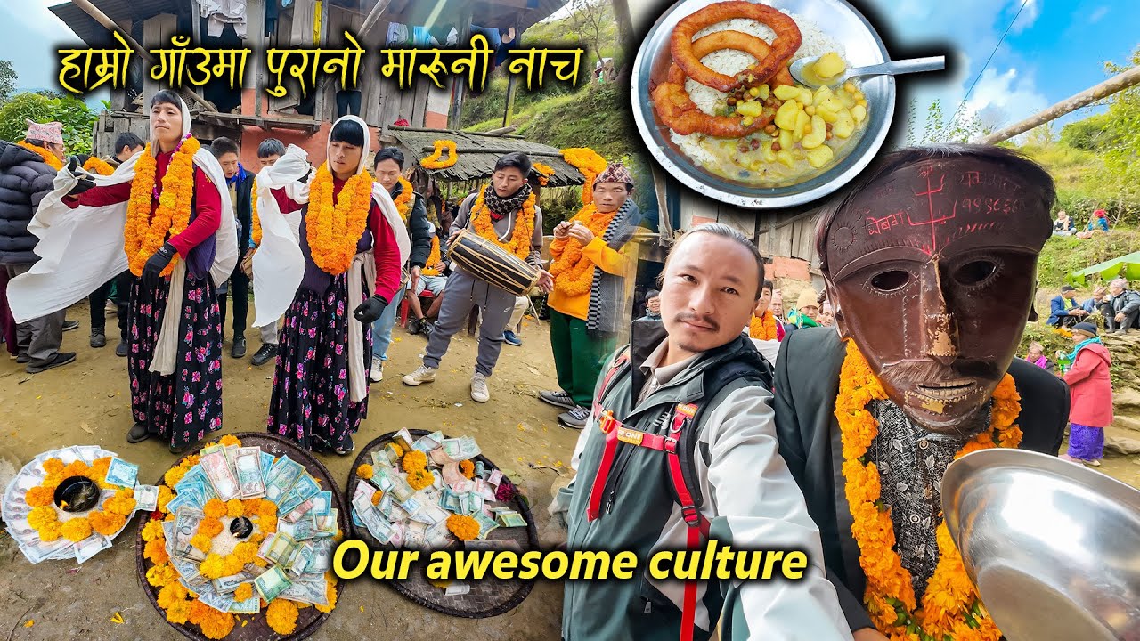 In our old traditional culture Boys dance in Nepali Rural Village || Maruni Dance of Rai Community
