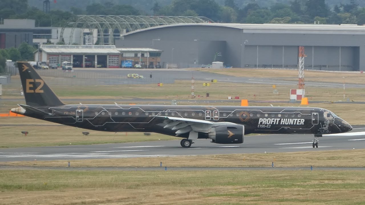Embraer E195-E2 “Profit Hunter” Arrival for Farnborough Airshow 2022