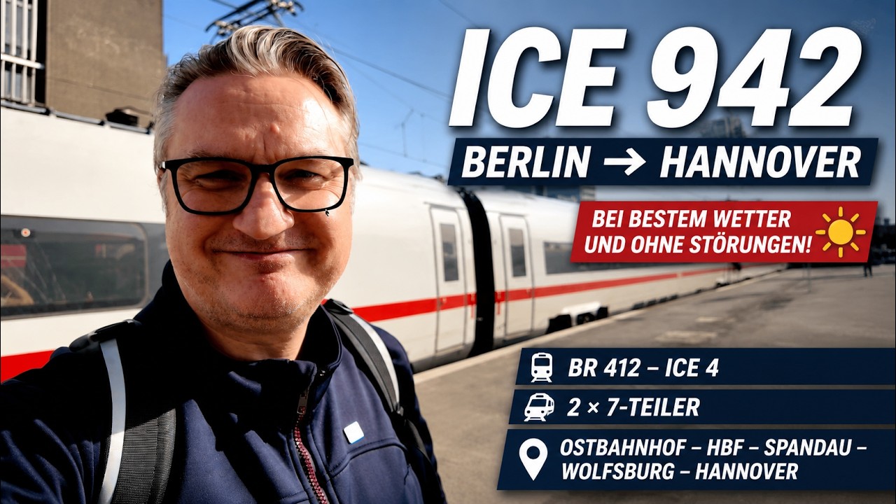 🚄 ICE 942 F&uuml;hrerstandsmitfahrt | Berlin &ndash; Hannover bei bestem Wetter | BR 412 Doppeltraktion