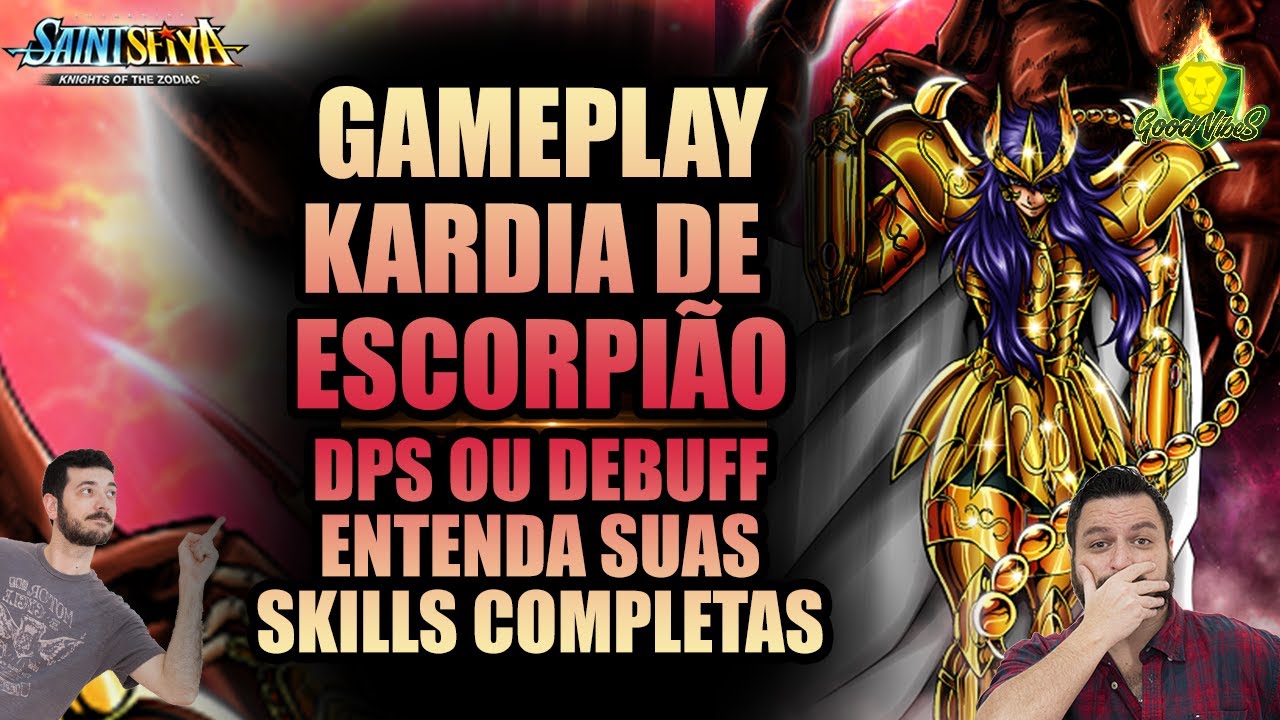 GAMEPLAY do KARDIA de ESCORPIÃO -  Poder e habilidades das CHAMAS DO CORAÇÃO - Saint Seiya Awakening