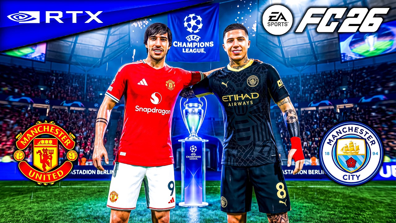 FC 26 - Man United vs Man City Ft. Tonali, Enzo, | UEFA Champions League 26/27 Full Match | [4K60]