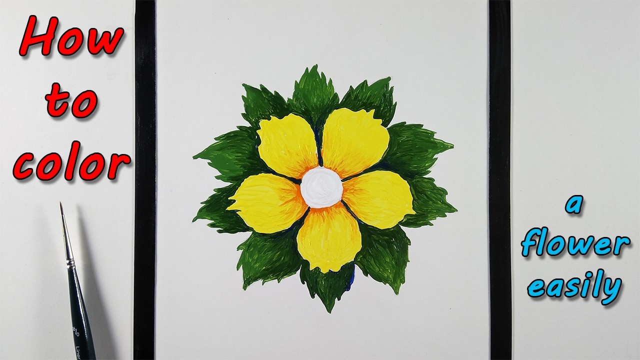 How to color a flower easily | Flower painting