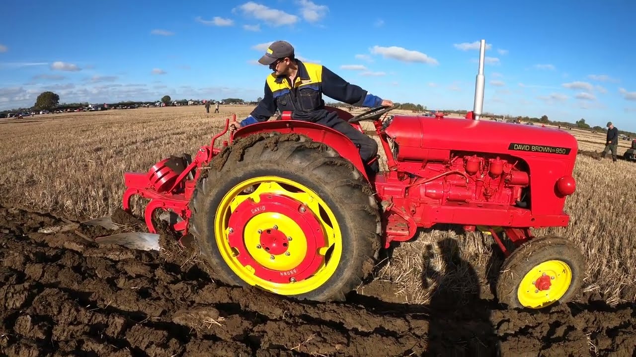1958 David Brown 950 Implematic 2.7 Litre 4-Cyl Diesel Tractor (42 HP) With David Brown Plough