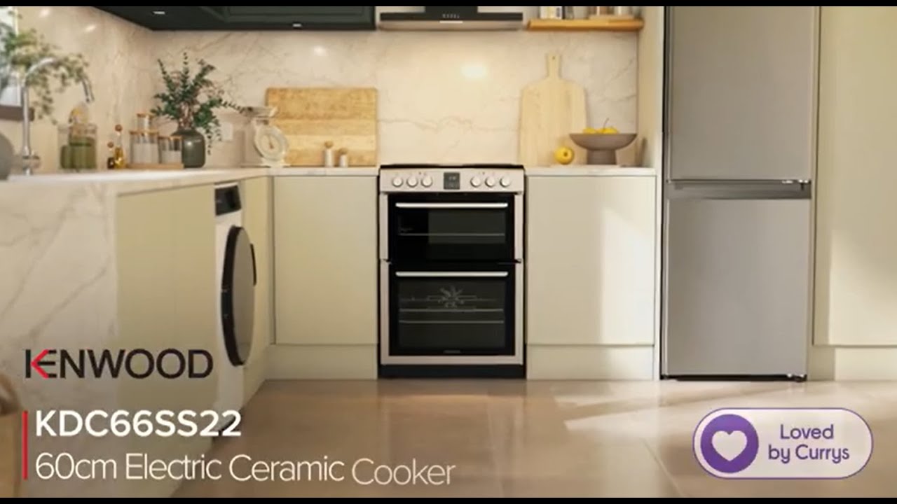KENWOOD KDC66SS22 60 cm Electric Ceramic Cooker- CG video
