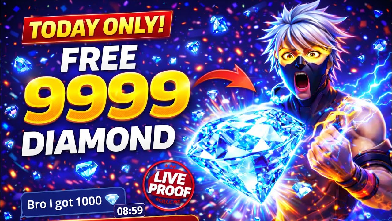 🔴 TODAY FREE 9999 DAIMOND GIVEAWAY 😱