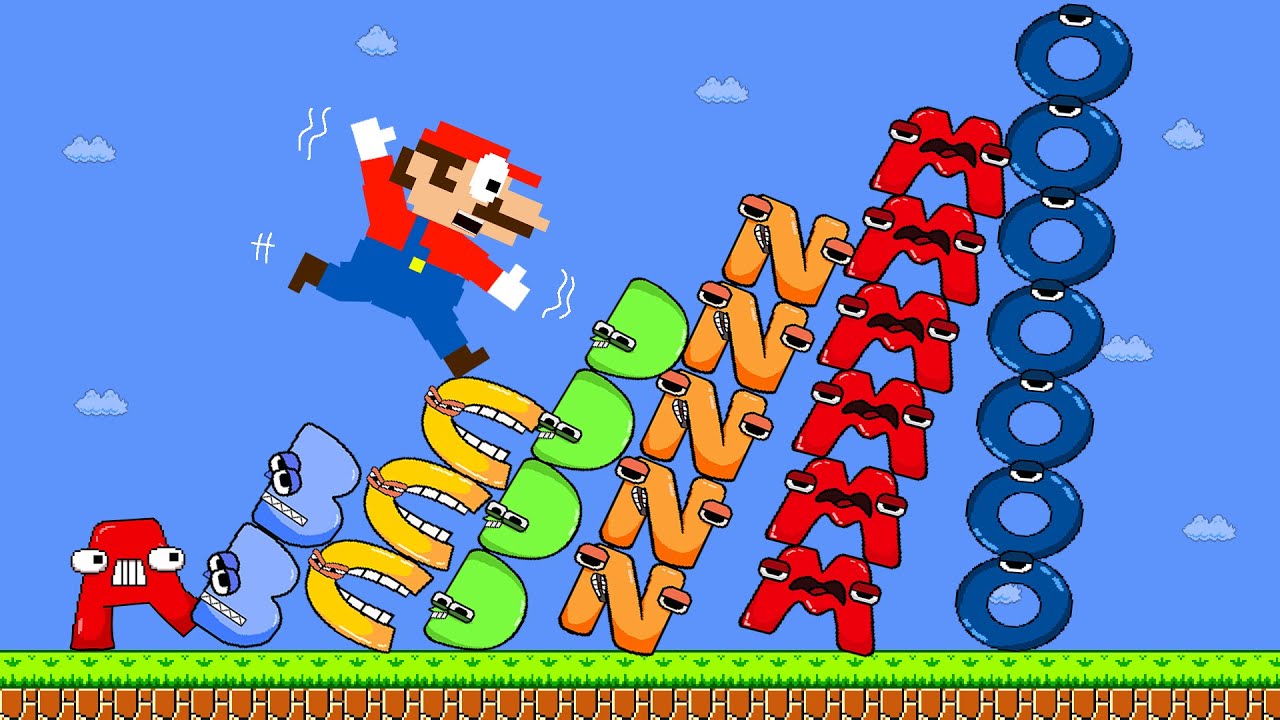 Alphabet Lore Plush Toy | Mario Escape vs The Giant Alphabet Lore Mix Level Up | GM Animation