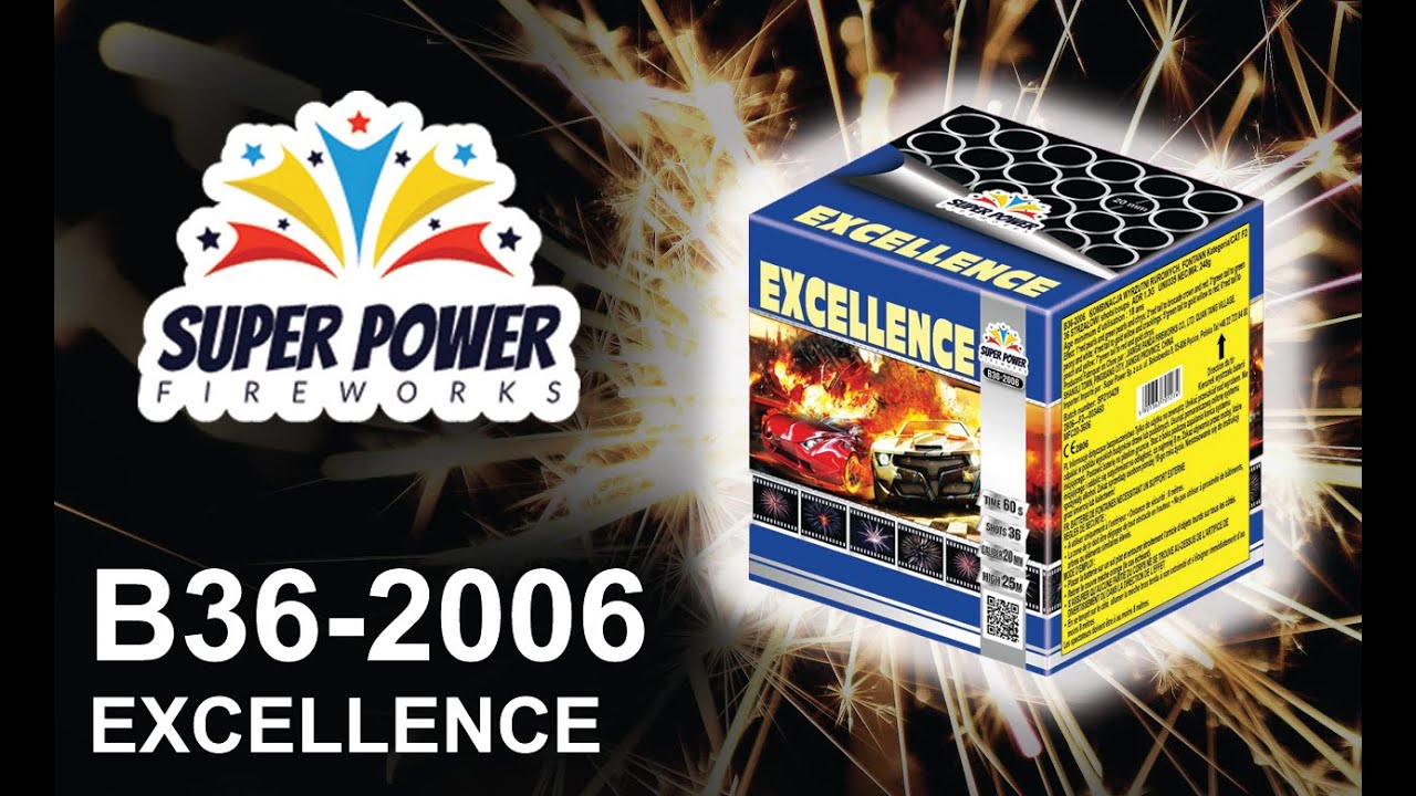 Wyrzutnia B36-2006 EXCELLENCE z fontanną - Fajerwerki - SUPER POWER