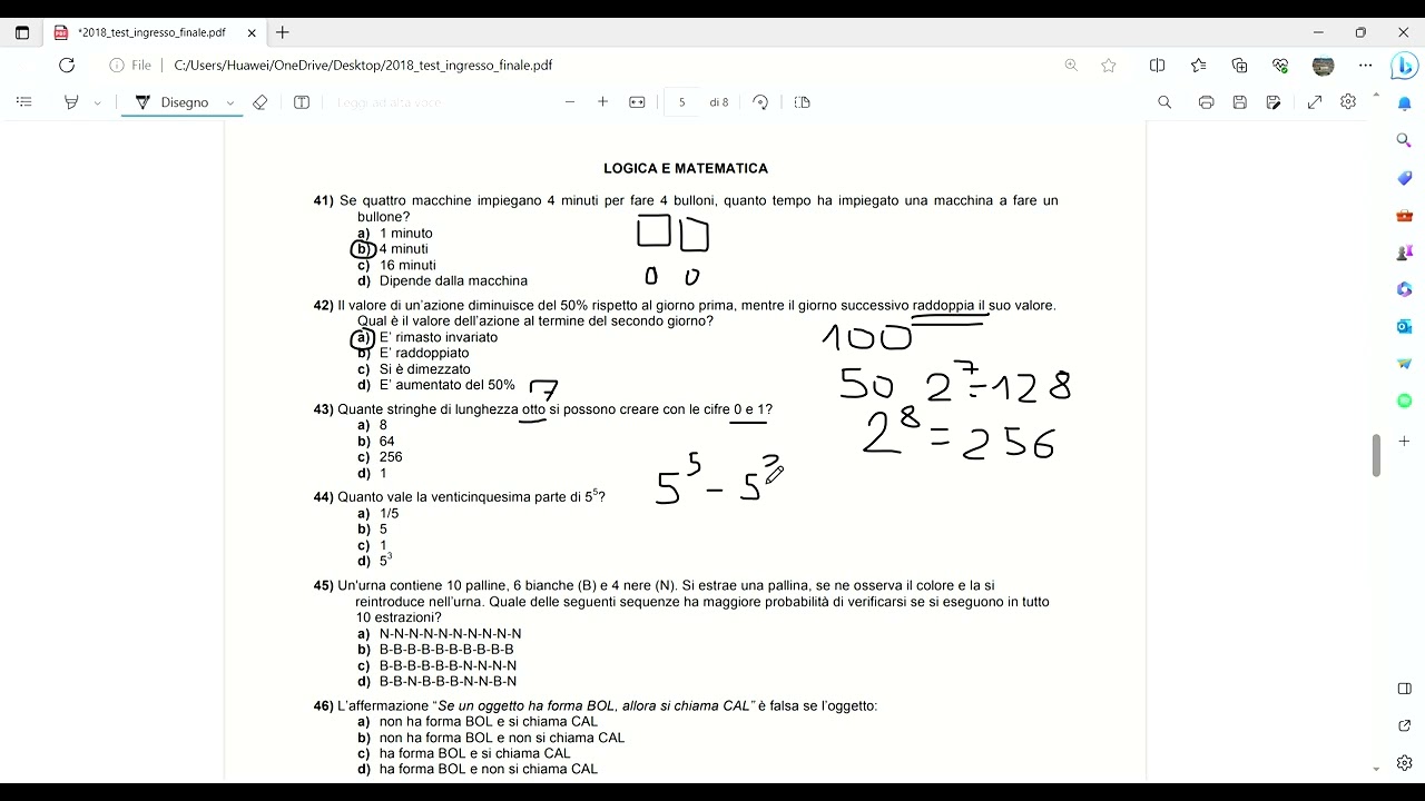 Test ingresso TOLC PSI terza parte - quiz di logica