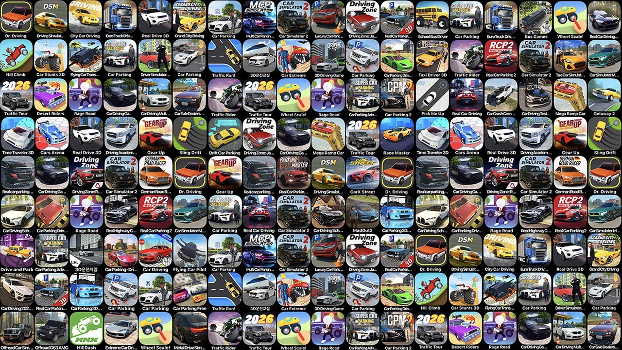 Car Parking Multiplayer,Car Parking 2,Drift Car Parking,Time Traveler 3D,Dr Driving,School Bus Drive