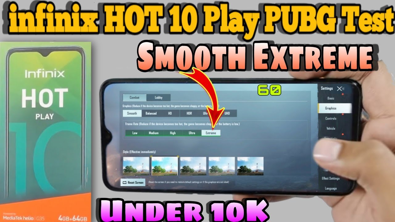 infinix HOT 10 Play PUBG Test💥|Infinix hot 10 Play PUBG Graphics settings & Gameplay With  Helio G35