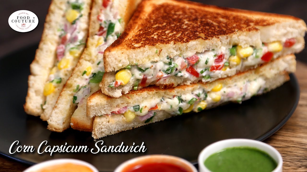 Corn Capsicum Sandwich | स्ट्रीट स्टाइल कॉर्न कैप्सिकम सैंडविच  | Street Style Sandwich at Home
