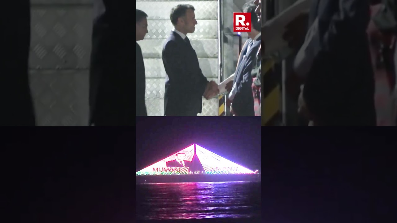 French President Emmanuel Macron Lands In Mumbai For The India AI Impact Summit