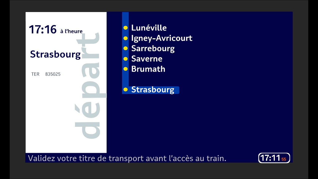 Annonce Ter Grand-Est Nancy-Strasbourg + Prochain arrêt